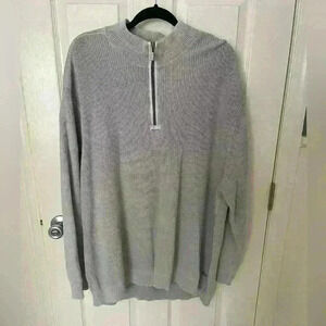 Vintage Tommy Bahama Sweater Adult Men's 4XB Gray 1/4 Zip Pullover Long Sleeve